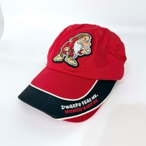 Walt Disney World Baseball Cap- Hat Grumpy "Dwarfs Fear Me, Women Want Me" Red
